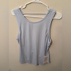 NWT Lululemon Deep Stretch Tank with open back size 10 in “Starch Blue”